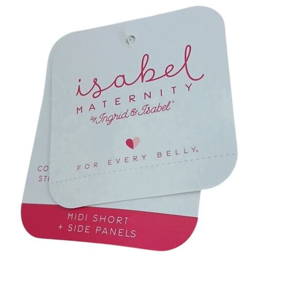 Isabel Maternity Shorts Womens Midi Stretch Side Panels 4 Inch Inseam - Picture 3 of 13